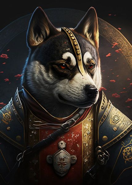 Dog Samurai Cute par WpapArtist WPAP Artist