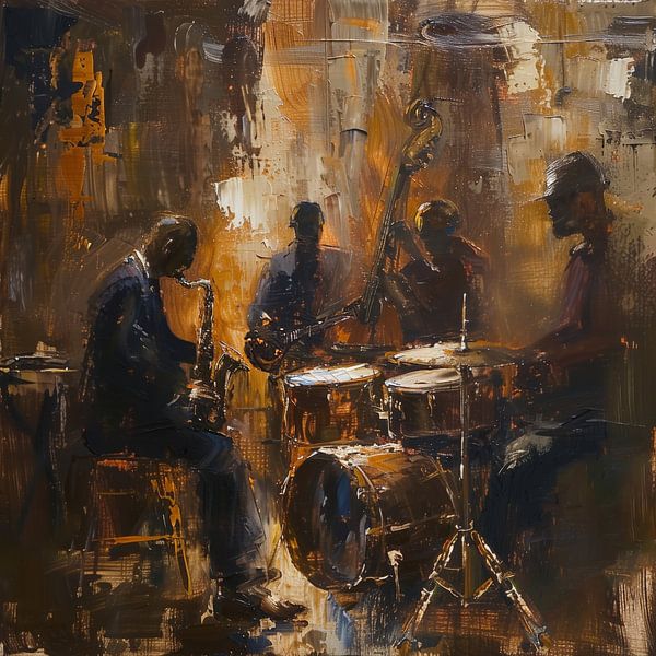Abstracte jazz muzikanten