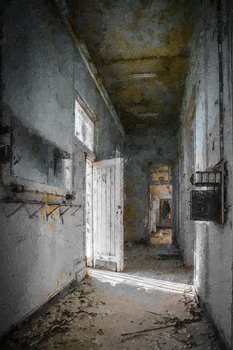 De hal van een verlaten vliegveld gebouw