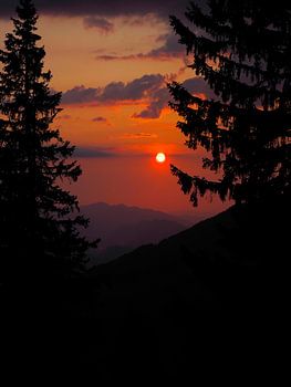 Zonsondergang in de Lechtaler Alpen