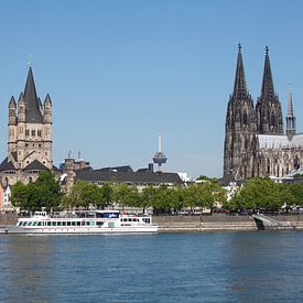Church Gross Sankt Martin with Cologne Cathedral by Torsten Krüger
