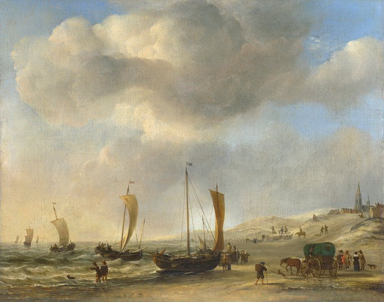 Das Ufer bei Scheveningen, Willem van de Velde von Meisterhafte Meister