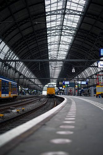 Le train arrive à la gare centrale d'Amsterdam