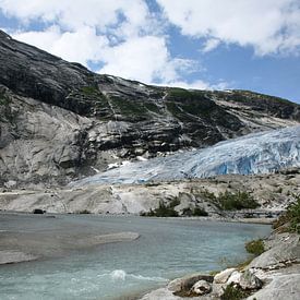 Gletsjer Nigardsbreen met smeltwater van Kvinne Fotografie