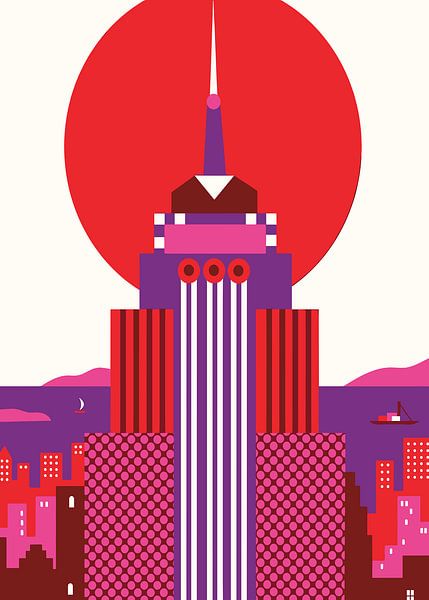 Urban Skyline at Sunset by Art Kingdom