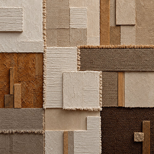 Relief 3D abstrait dans des tons chauds de terre et de bois
