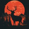 Majestic Deer Silhouette by robby akrim