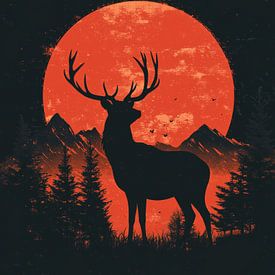 Majestätische Hirschsilhouette von Lufy