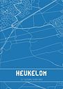 Blauwdruk | Landkaart | Heukelom (Noord-Brabant) van Stad & Wand thumbnail