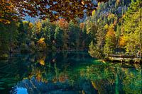 Blue lake in autumn