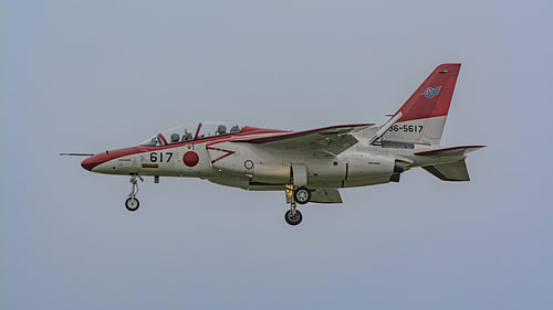 Japan Air Self-Defence Force Kawasaki T-4 jettrainer.