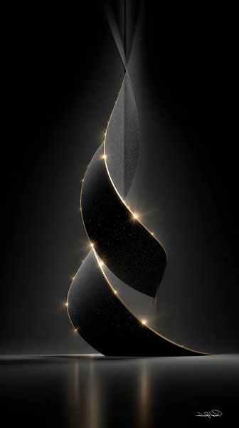 abstract black with soft gold by Gelissen Artworks