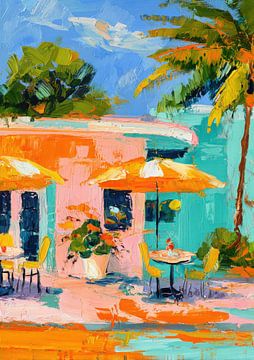 Tropical impression in pink and yellow by Niklas Maximilian