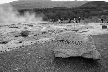 Strokkur black and white by Louise Poortvliet