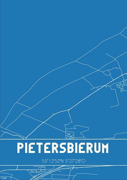 Blueprint | Map | Pietersbierum (Fryslan) by Prints of Place