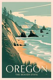 Oregon Vintage Travel Poster by Poster Art Shop