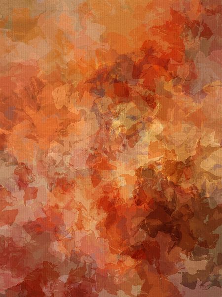 Art botanique abstrait dans des tons chauds et terreux par Dina Dankers