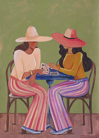 Cowgirls playing cards by Caroline Bonne Müller