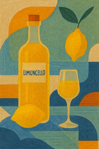 Limoncello abstract schilderij.