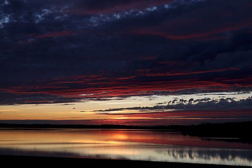 Avond in rood en blauw