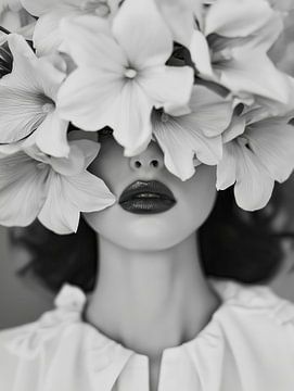 Vrouw met bloemen van Bert Nijholt