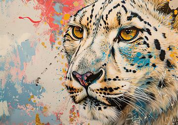 Painting Colourful Leopard by Kunst Kriebels