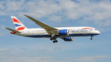 Landende British Airways Boeing 787-8 Dreamliner.