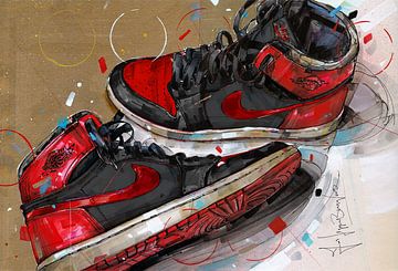 Nike air Jordan 1 banned bred  Malerei.