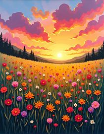 Sonnenuntergangsserenade auf der Wiese von Artistic