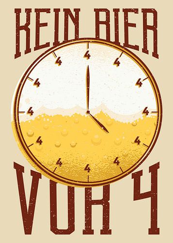 No beer before 4: Funny beer fan design