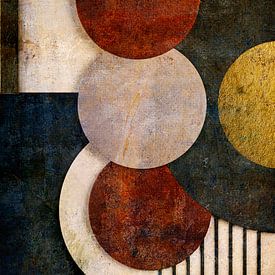 Abstracte geometrische kunst in Japandi-stijl 004 van Jelena Jovanovic Fine Art