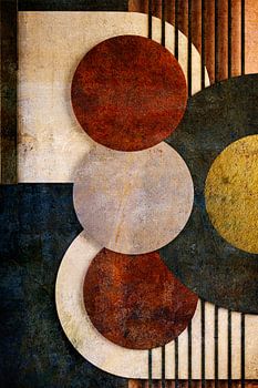 Abstrakte geometrische Kunst im Japandi-Stil 004