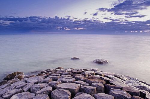 a beautiful and calm sunset at Stavoren