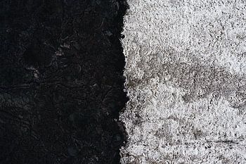 Snow next to the lava field