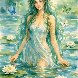 waternimf in lelievijver van Linda de Klein
