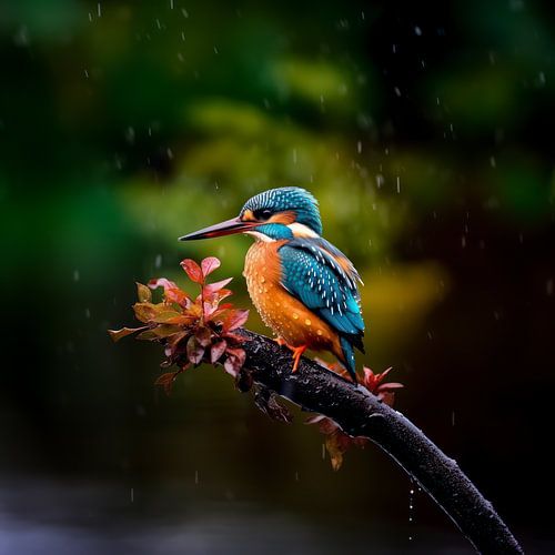 Kingfisher dark background