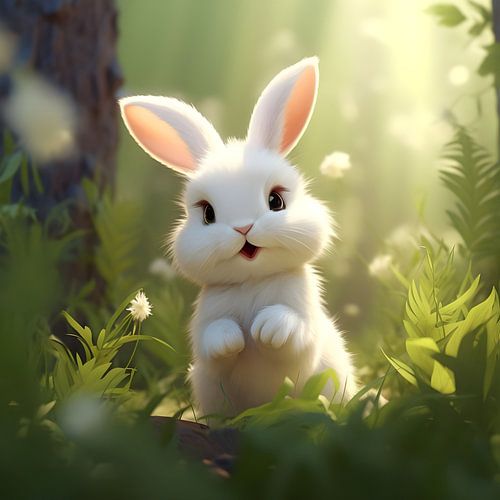 Schattig wit konijntje