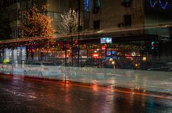 Lichtstrepen tijdens eindejaar in Tirana