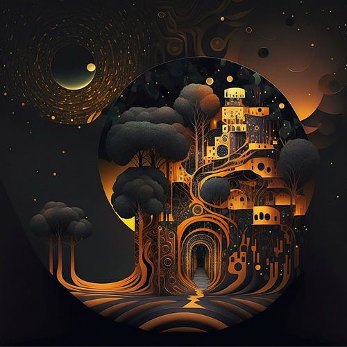 Futuristische kijk met het oog van Gustav Klimt