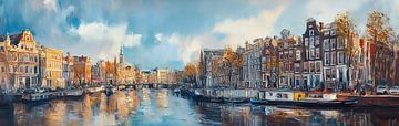 Amsterdam in Reflectie: Een Kleurrijk Kunstwerk van Thea