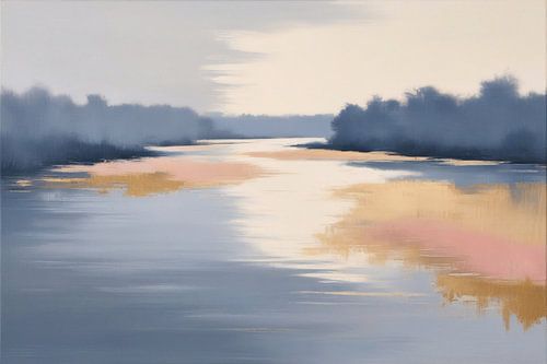 Abstract landschap met zachte kleuren