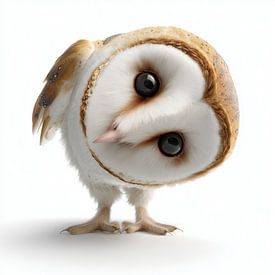 Cute little owl with big eyes by Lauren Wilde