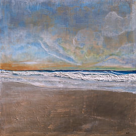 Himmel über Strand – Abstrakte Malerei von Anette Schnoor