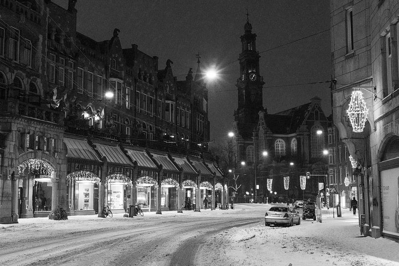 Stille winternacht in Amsterdam van Suzan Baars