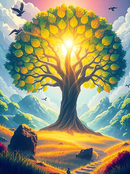 Vibrant Tree of Life by rendyokt rendy