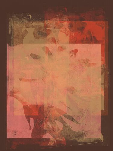 Modern abstract minimalistisch schilderij in warme kleuren