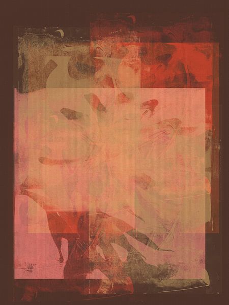 Moderne abstrakte minimalistische Malerei in warmen Farben von Dina Dankers