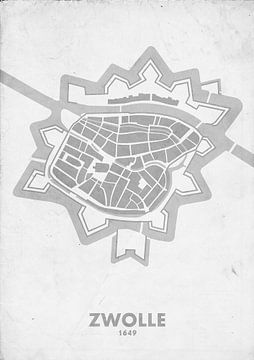 Stadtplan von Zwolle 1649 von STADSKAART