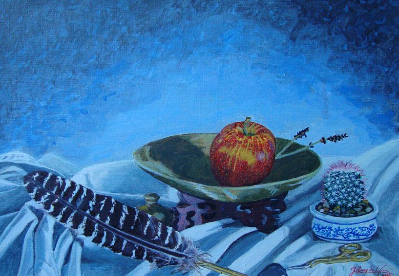 Stilleven met chinese schaal by henry de haan