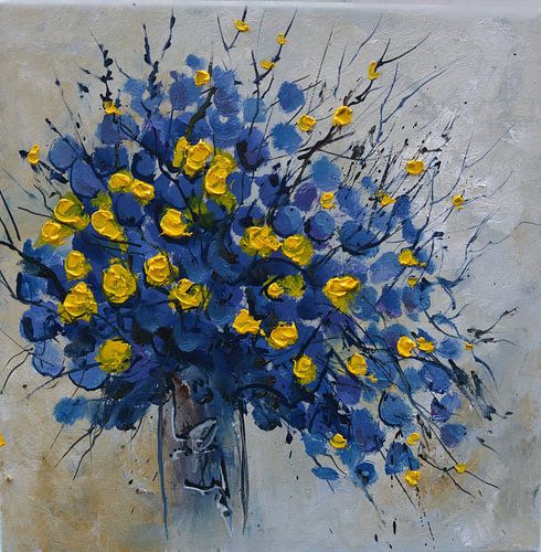 Stilleven geel en blauw